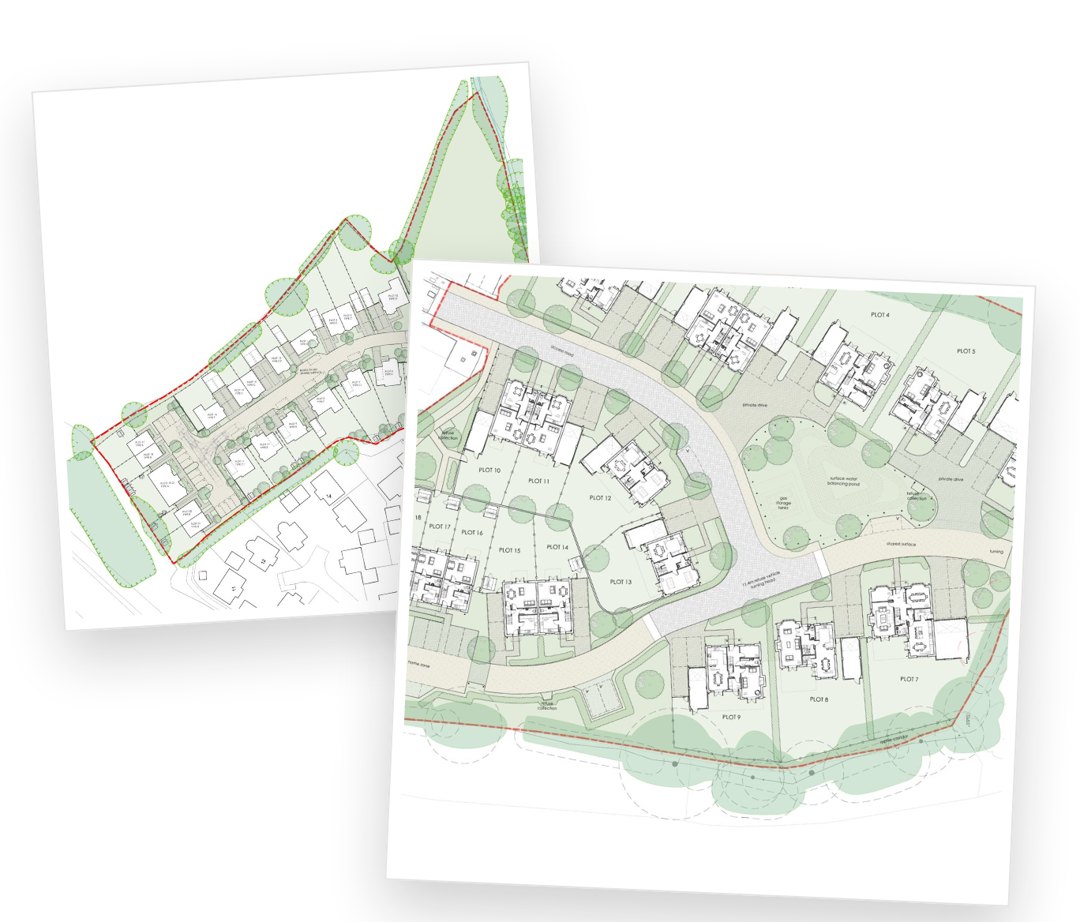Proposed site plans for two Wedgewood affordable developments